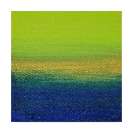 Hilary Winfield 'Sunsets Green Blue' Canvas Art,14x14